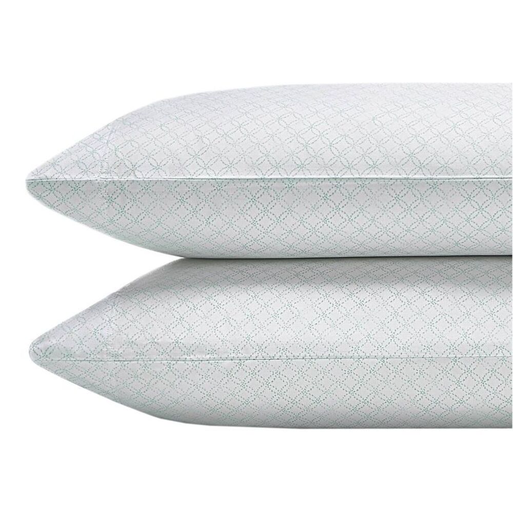 Sky Martina Two 2 King Pillowcases Ivory & Mint Botanical Print